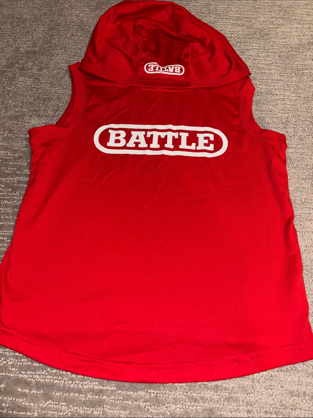 Battle Football Red Hooded Tank Top